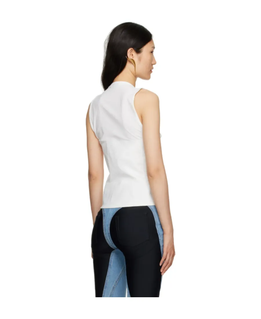 Round Collar Embossed Vest