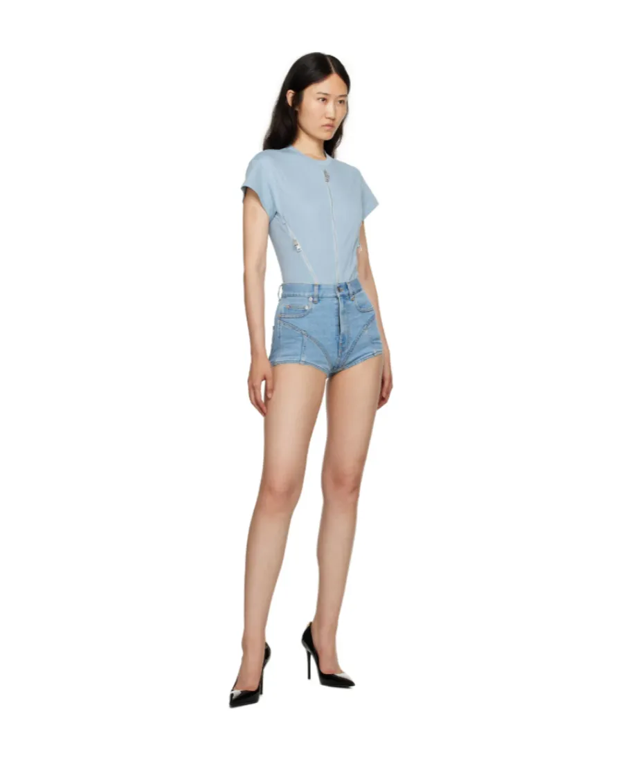 Zip-Embellished Organic Cotton Bodysuit