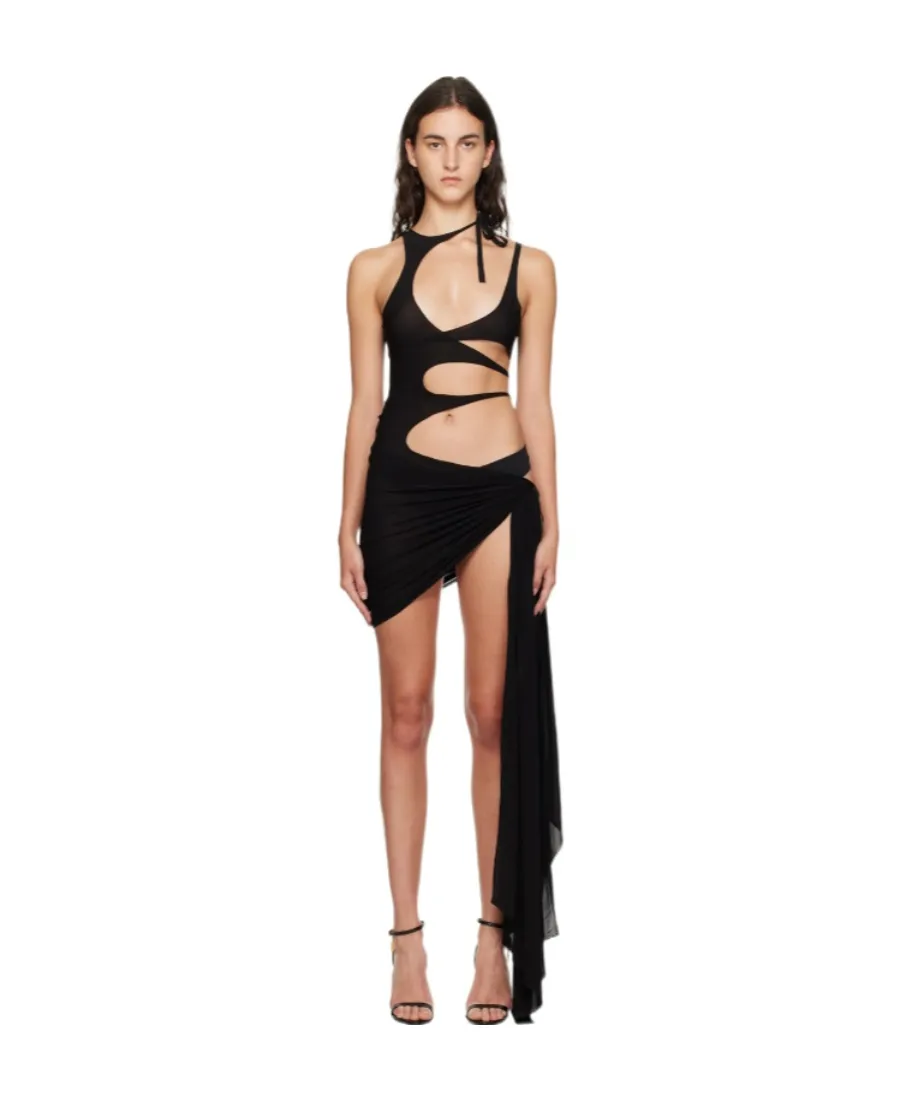 Sleeveless Cut-Out Draped Dress
