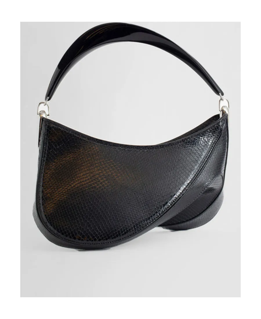 Spiral Curve Leather Tote Bag