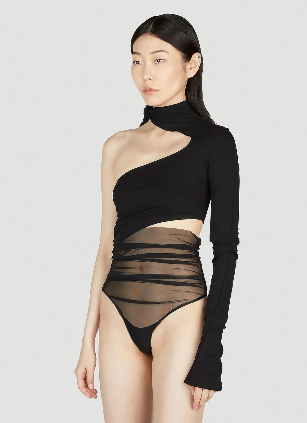 Cut-Out Asymmetric Bodysuit