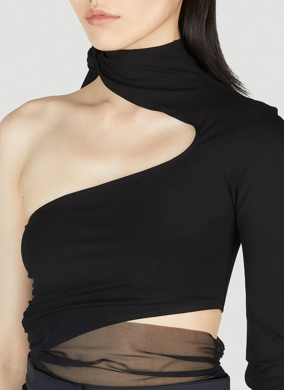 Cut-Out Asymmetric Bodysuit