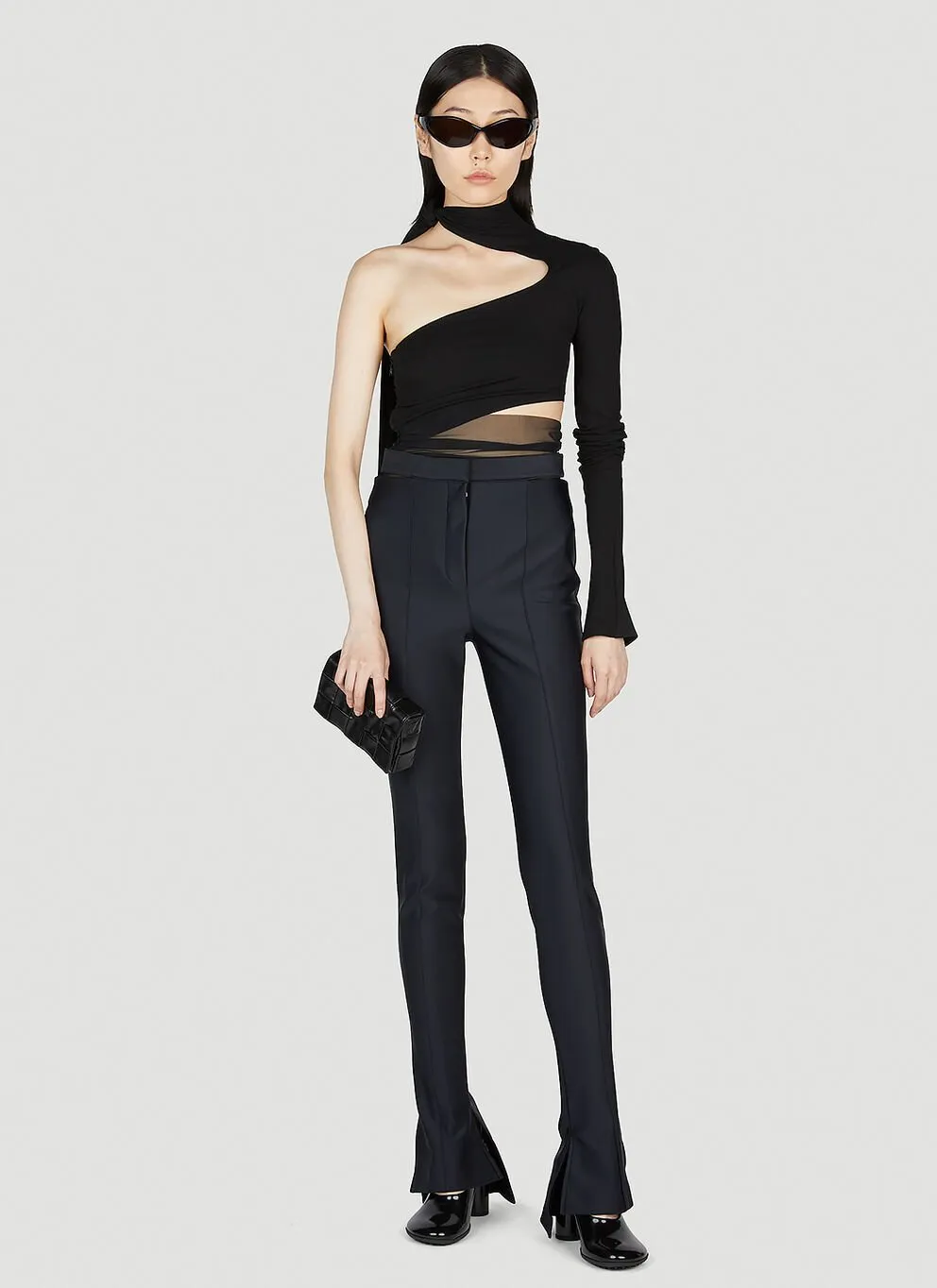 Cut-Out Asymmetric Bodysuit