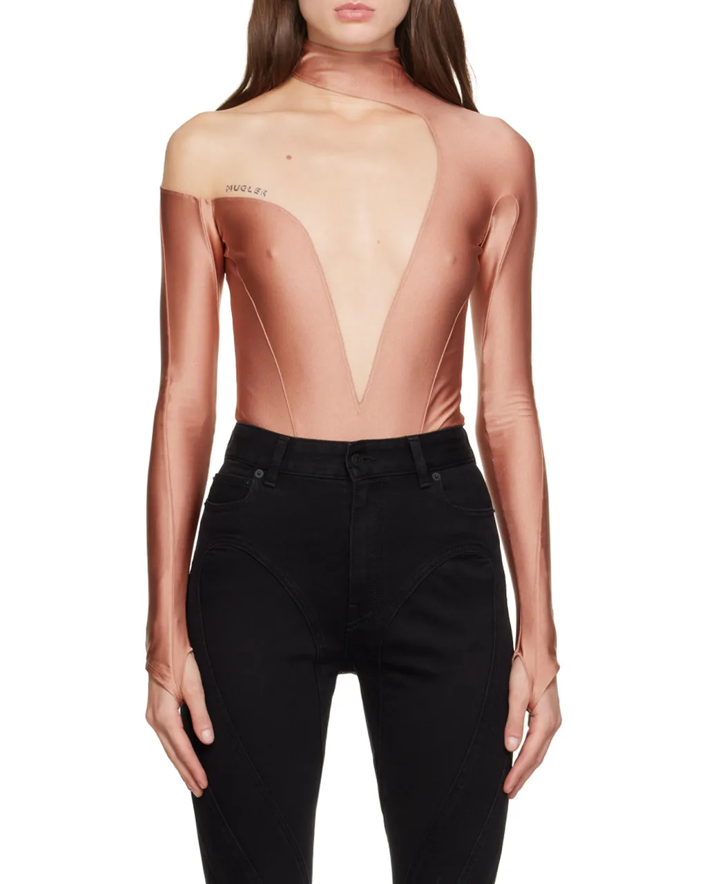 Asymmetric Cutout Bodysuit