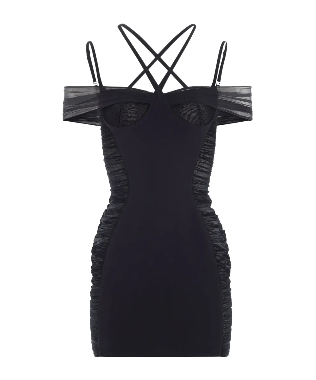 Ruched Halter Mini Dress