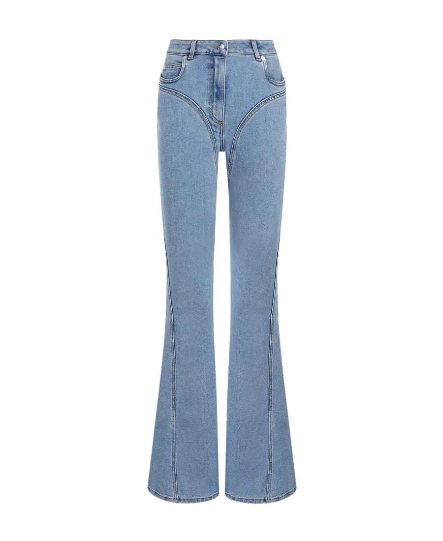 Seam-Detail Flared Jeans