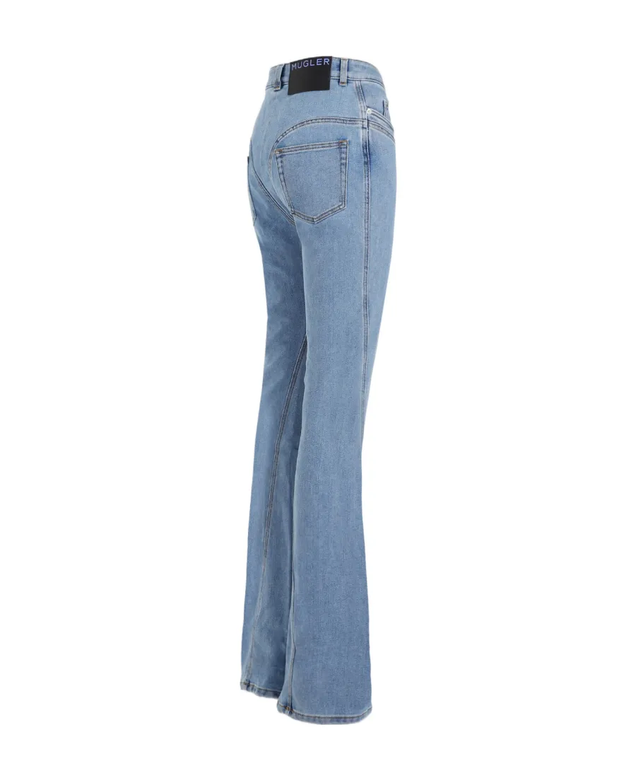 Seam-Detail Flared Jeans