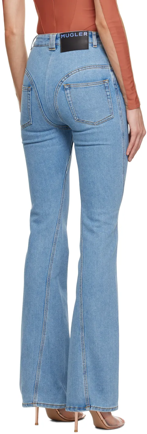 Seam-Detail Flared Jeans