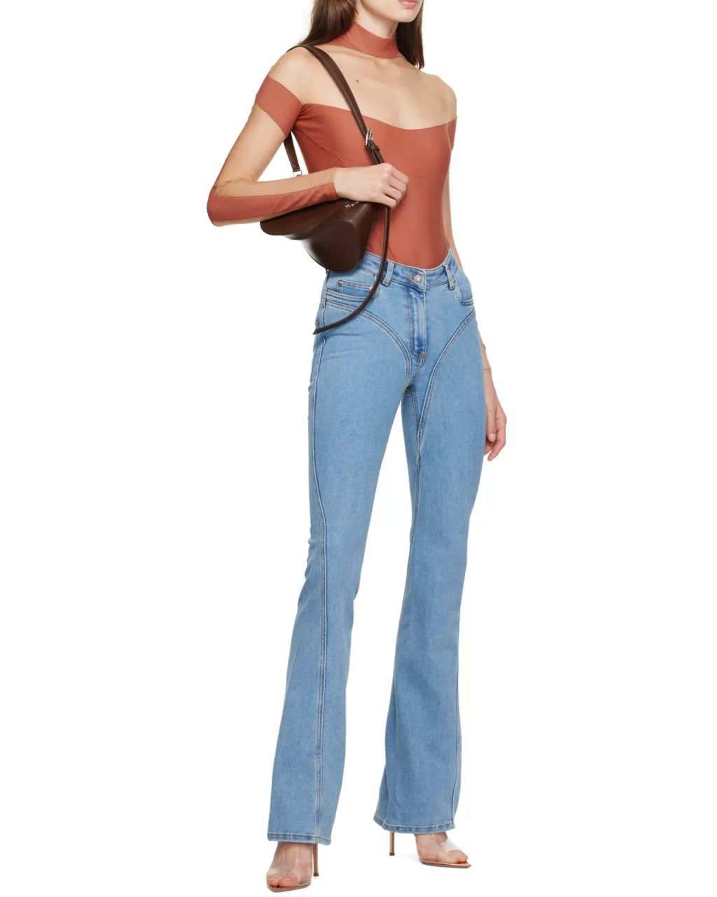 Seam-Detail Flared Jeans