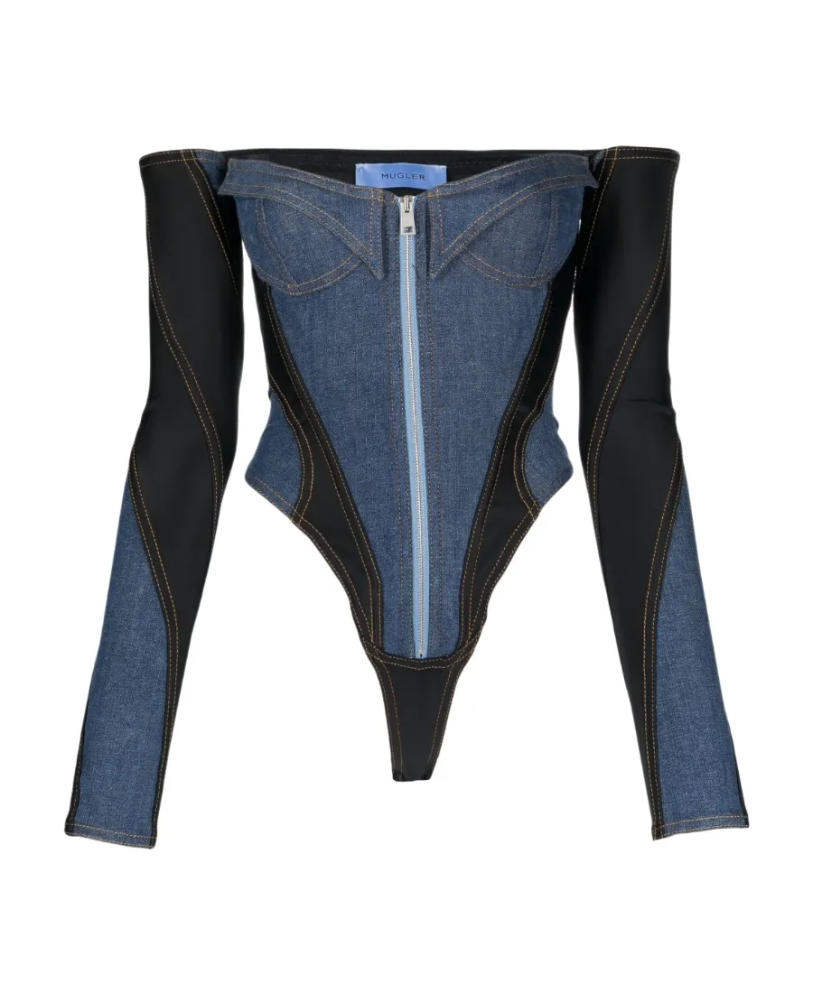 Denim Corset Bodysuit