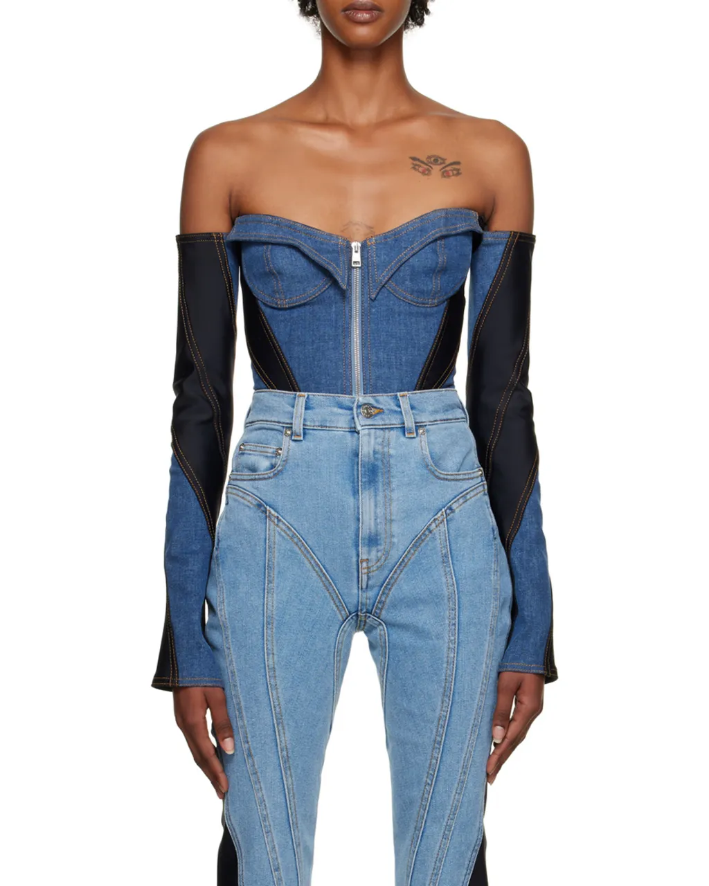 Denim Corset Bodysuit