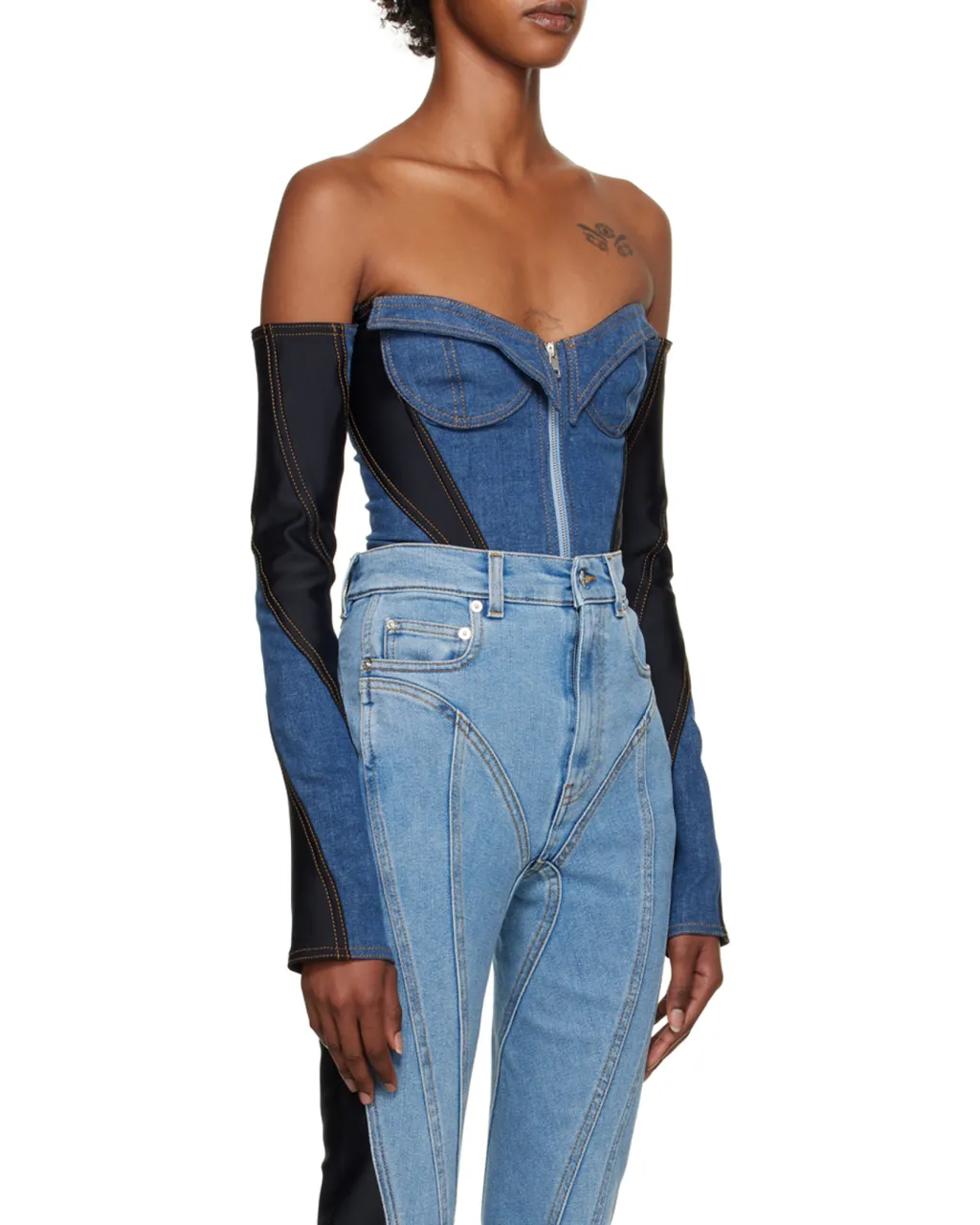 Denim Corset Bodysuit