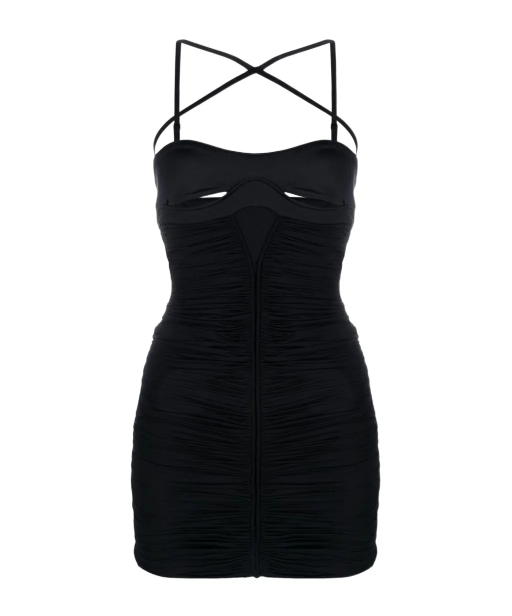 Cut-Out Detail Ruched Minidress