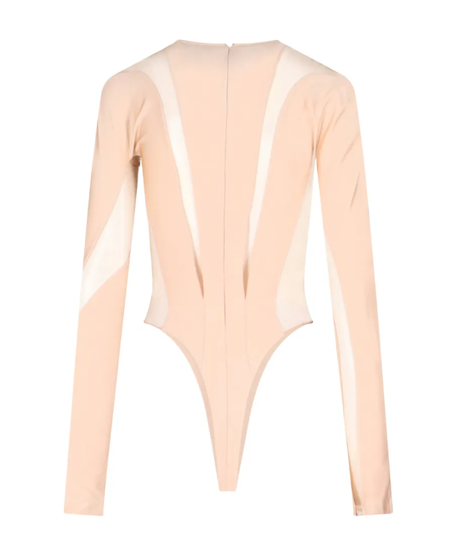 Sheer Panelling Long-Sleeved Body