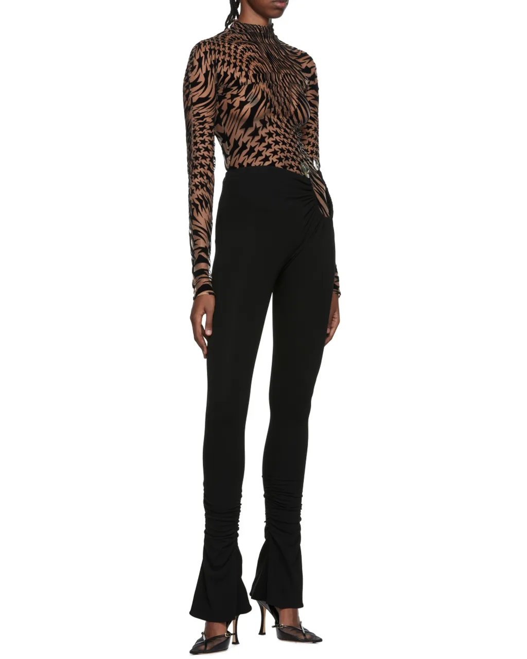 Cut-Out Flared Trousers