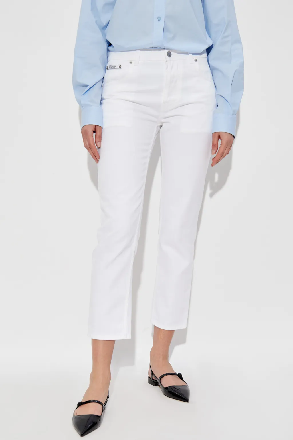 Logo Embroidered Cropped Trousers