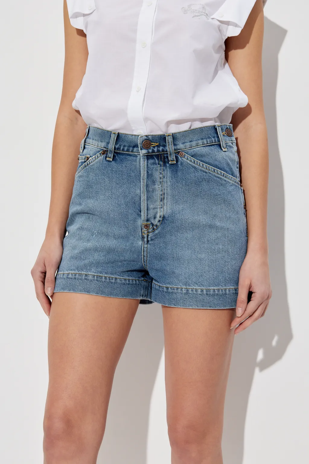 Distressed Denim Shorts