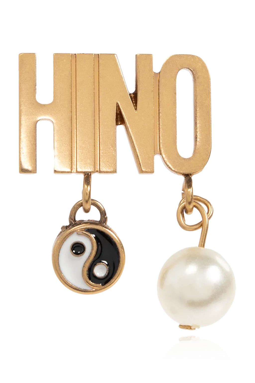 Logo Lettering Charm Detailed Earrings