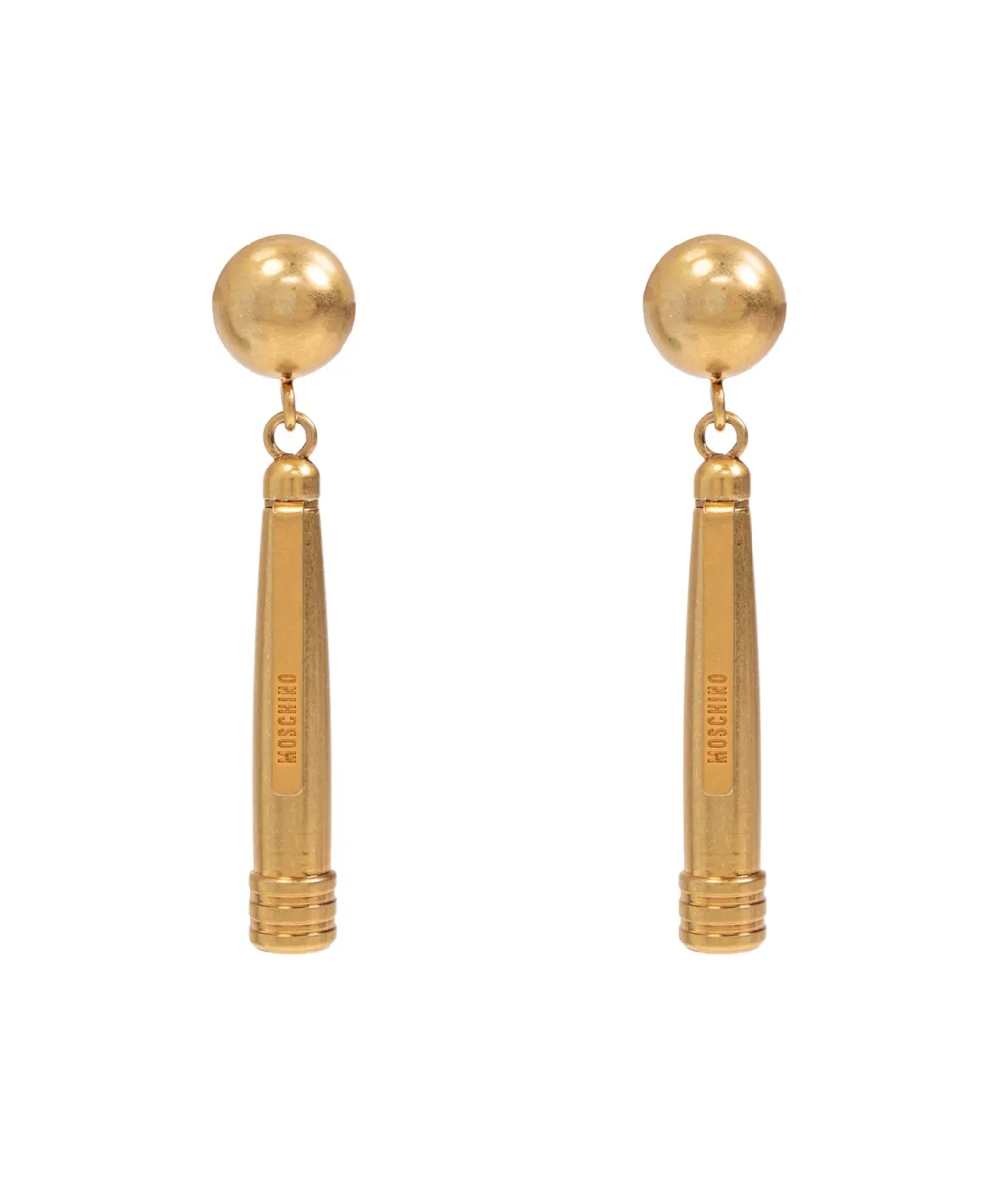 Logo Engraved Pen Motif Earrings