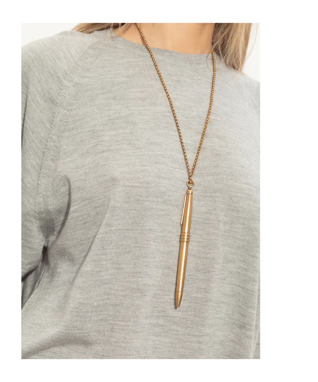 Pen Shaped Pendant Necklace