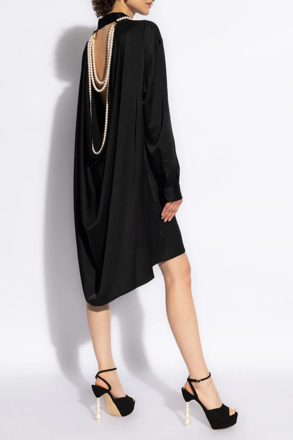 Pearl Detailed Draped Dress