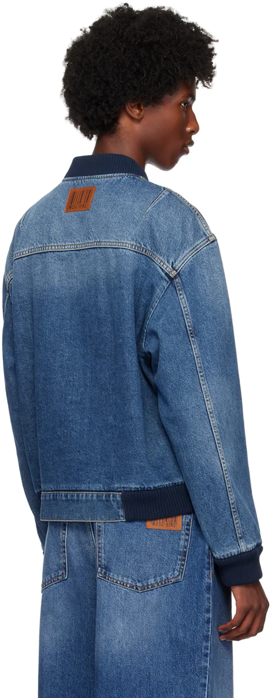 Button-Up Denim Bomber Jacket