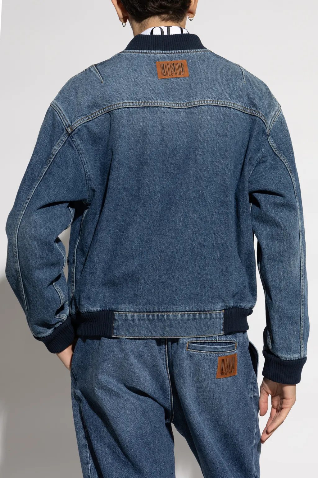 Button-Up Denim Bomber Jacket