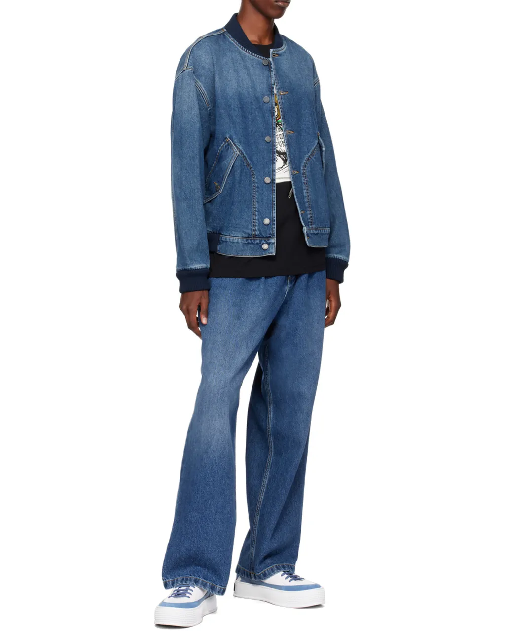 Logo Patch Wide-Leg Jeans