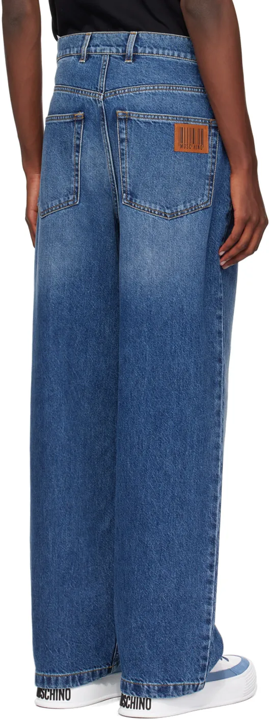 Logo Patch Wide-Leg Jeans