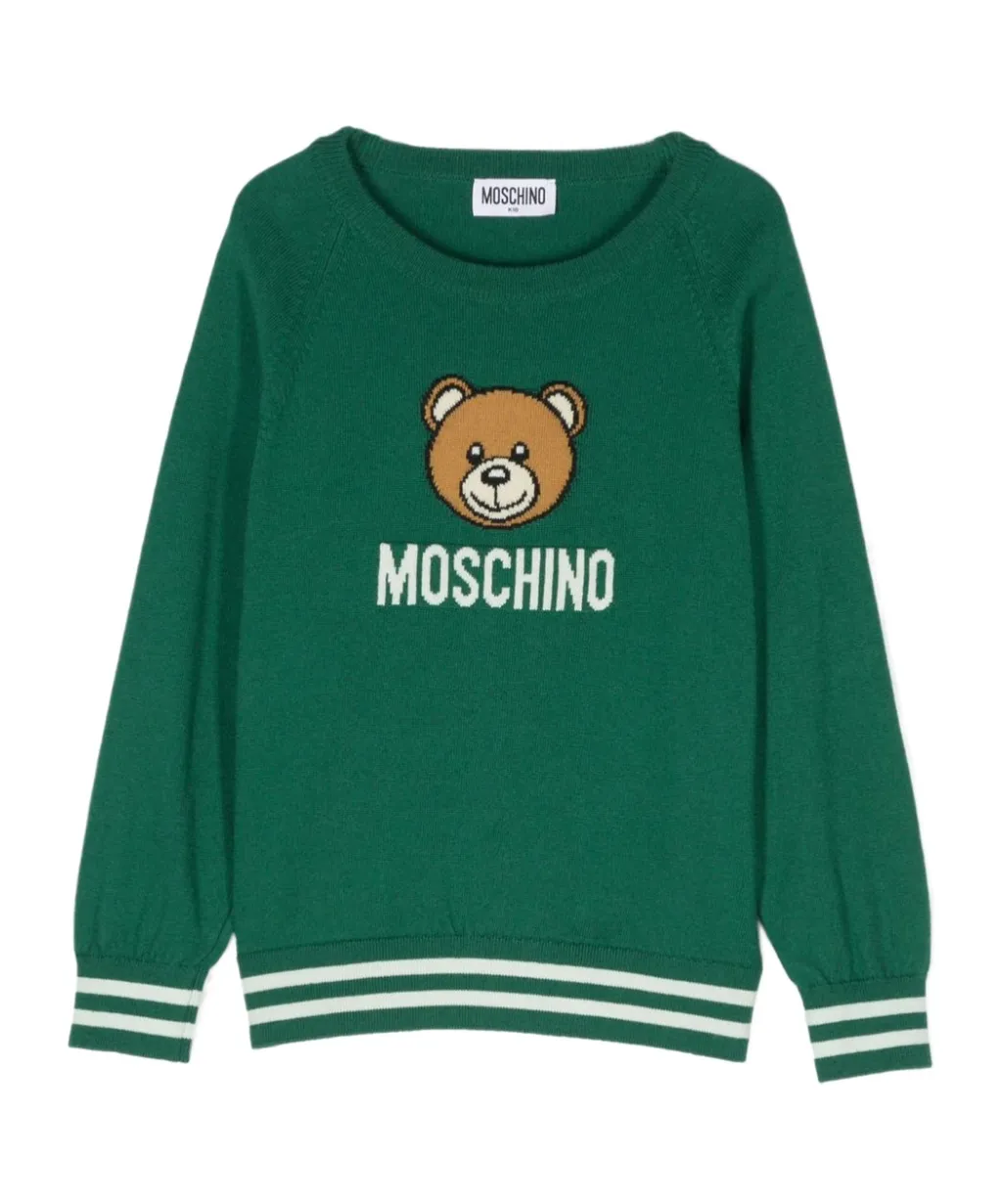 Logo Intarsia-Knit Crewneck Jumper