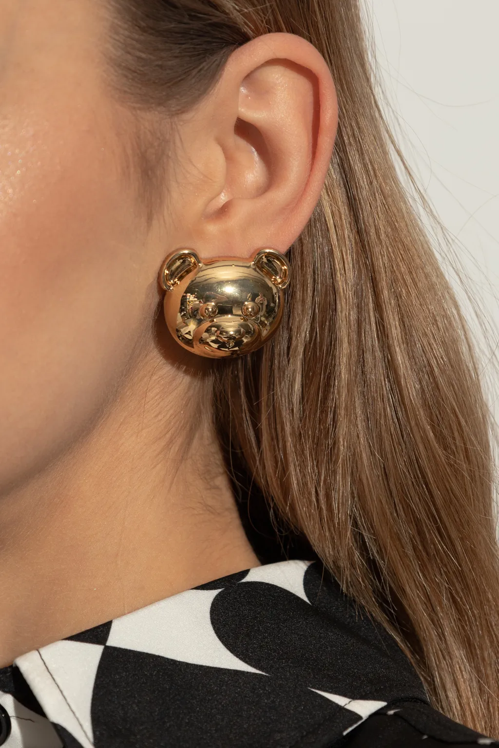 Teddy Bear Engraved Clip-On Earrings