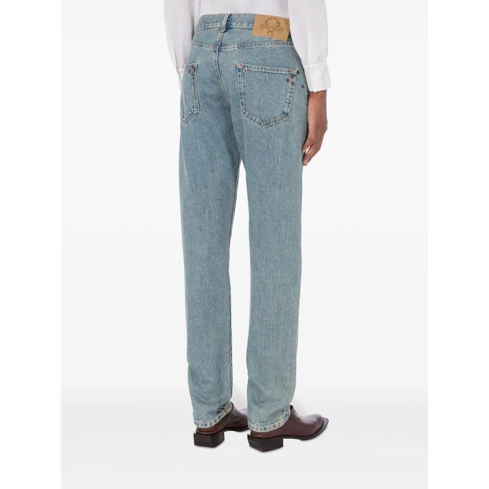 High-Waisted Straight-Leg Jeans