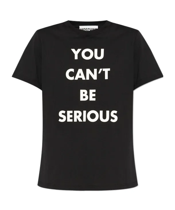 Slogan Printed Crewneck T-Shirt