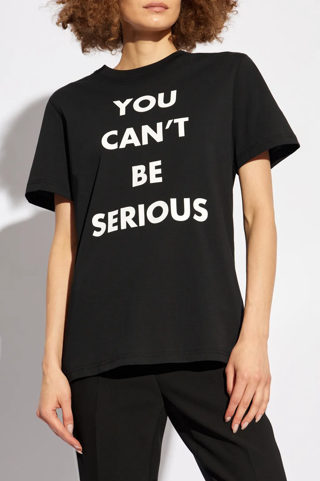 Slogan Printed Crewneck T-Shirt