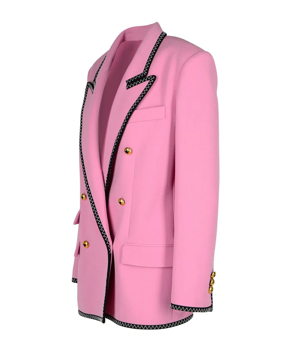 Double Breasted V-Neckline Blazer