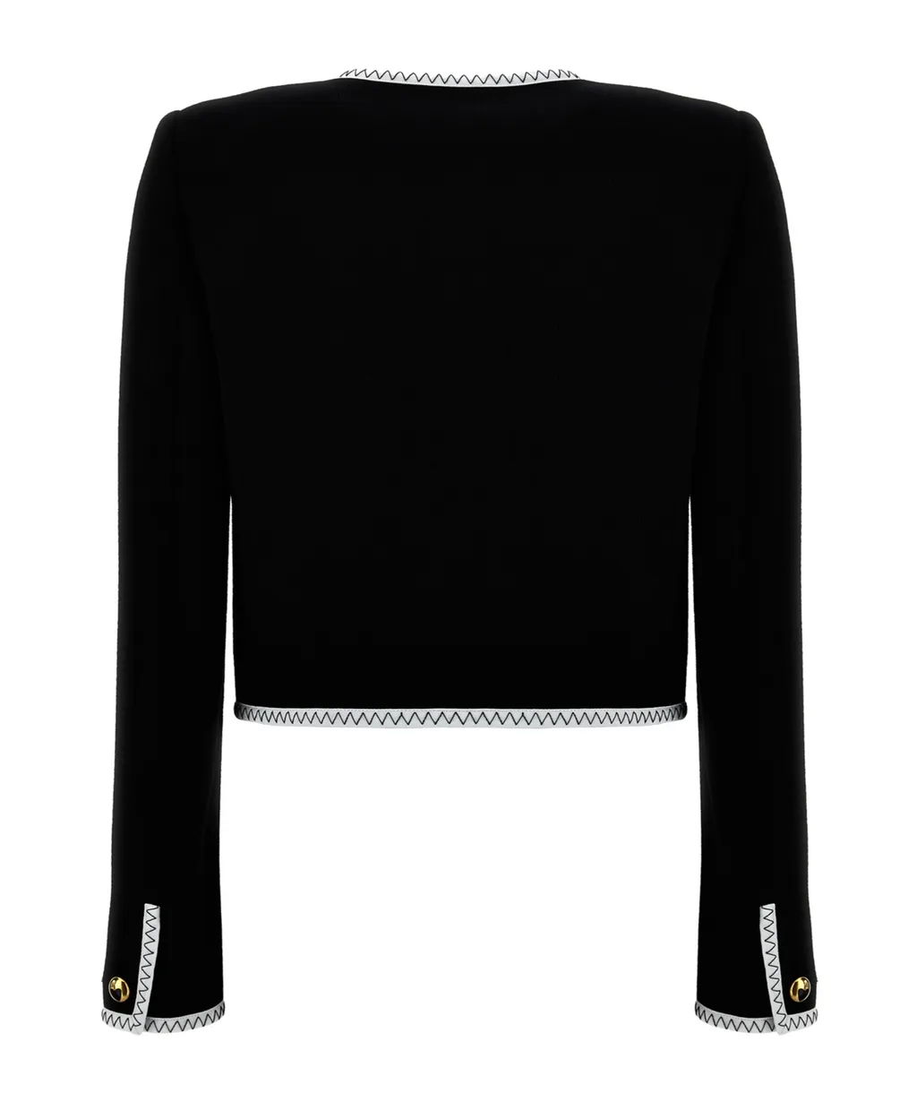 Collarless Singled-Breasted Short Jacket
