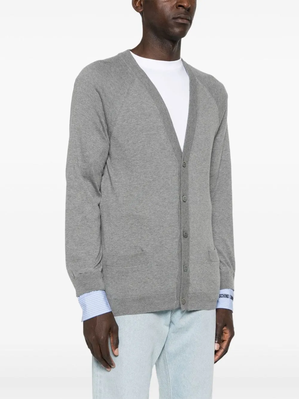 Layered-Details Knitted Cardigan