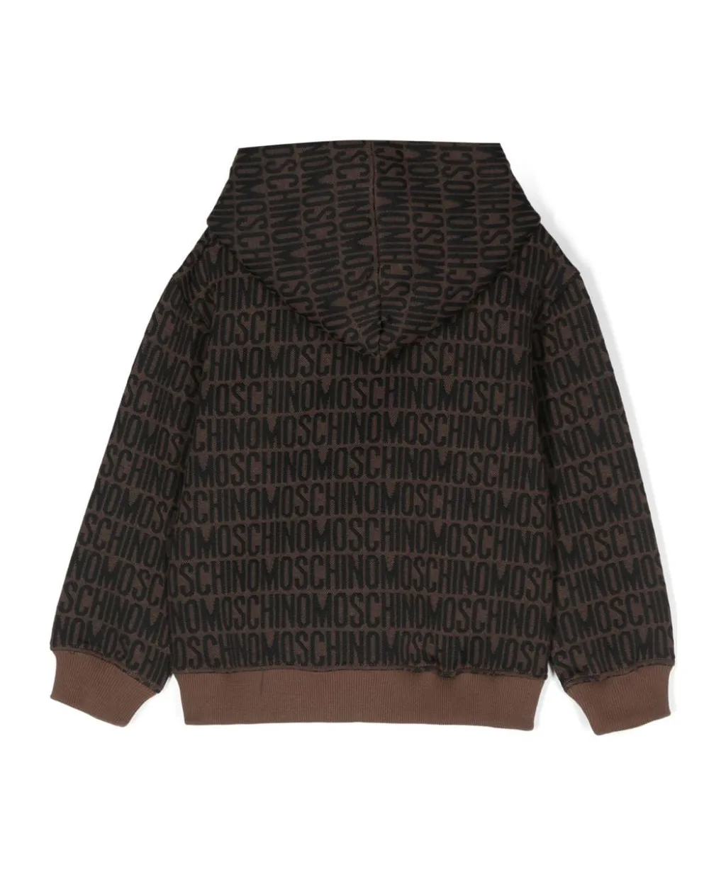 All-Over Logo-Embossed Long-Sleeved Hoodie