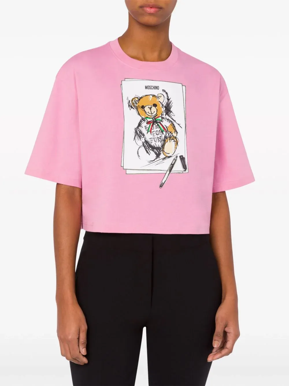 Logo Printed Cropped T-Shirt