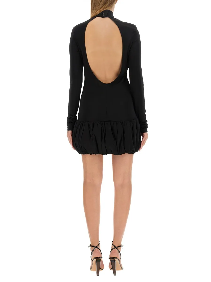 Open-Back High-Neck Minidress