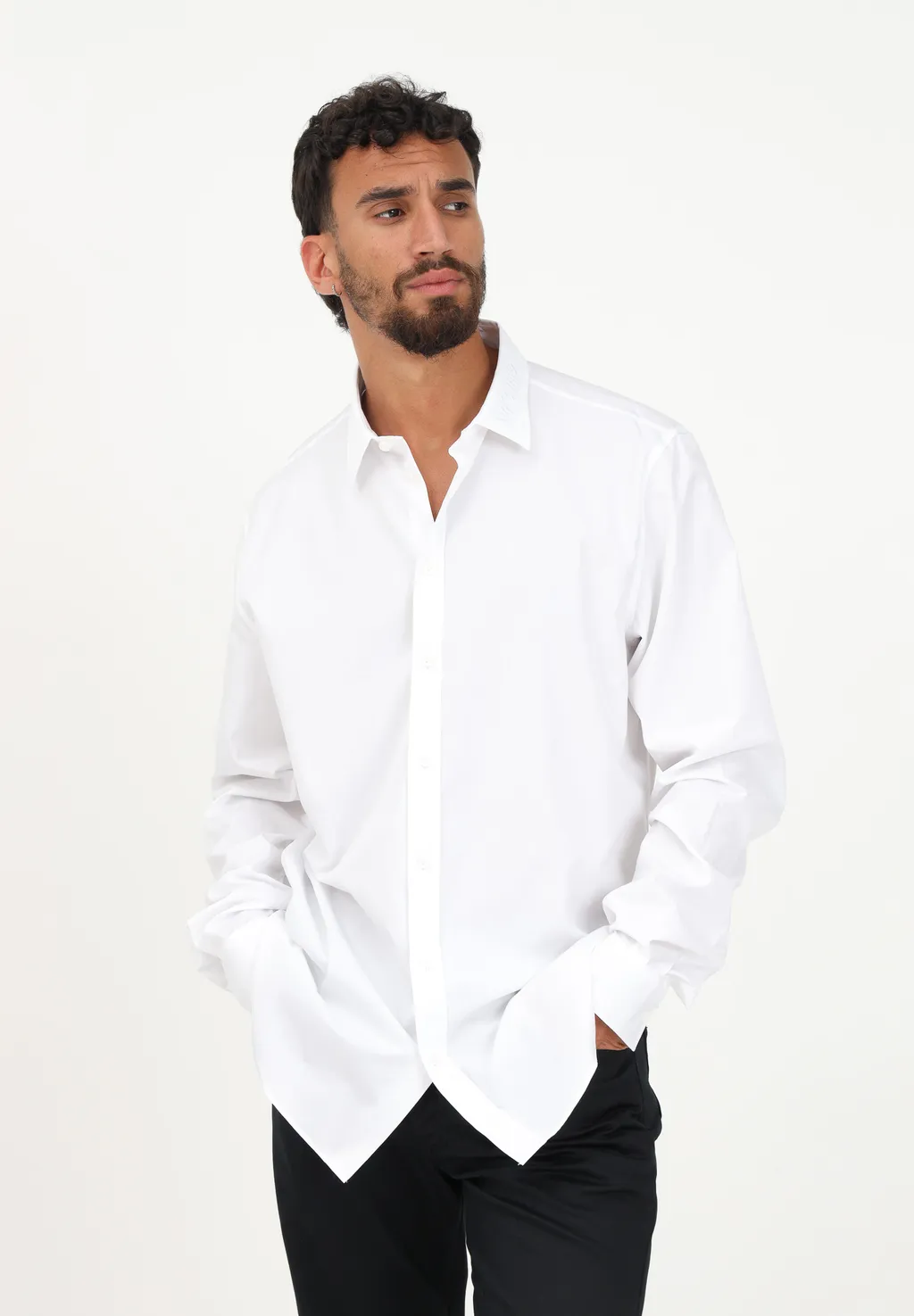 Logo-Embroidered Long-Sleeve Cotton Shirt