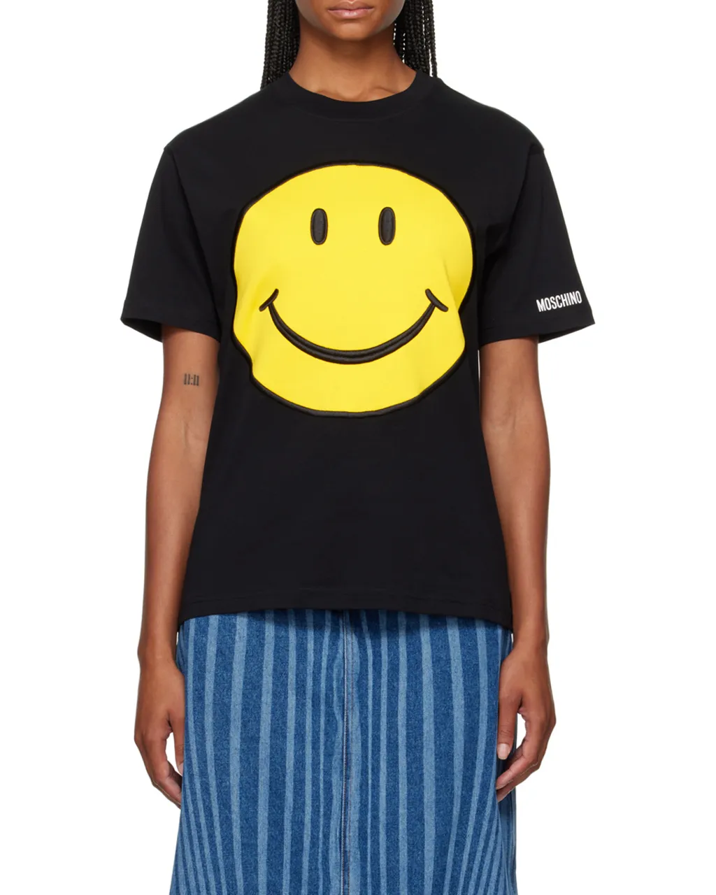 Smile Face Printed Crewneck T-Shirt