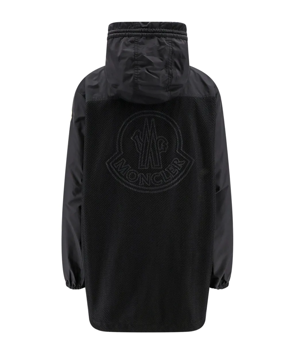 Mesh Panelled Zip-Up Hooded Jacket