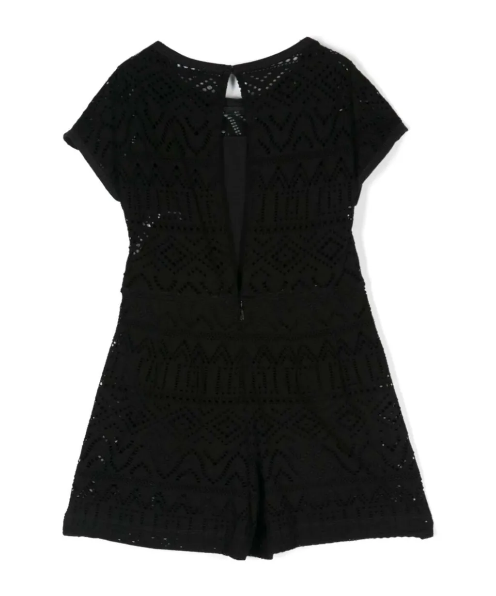 Short-Sleeved Lace Jumpsuit