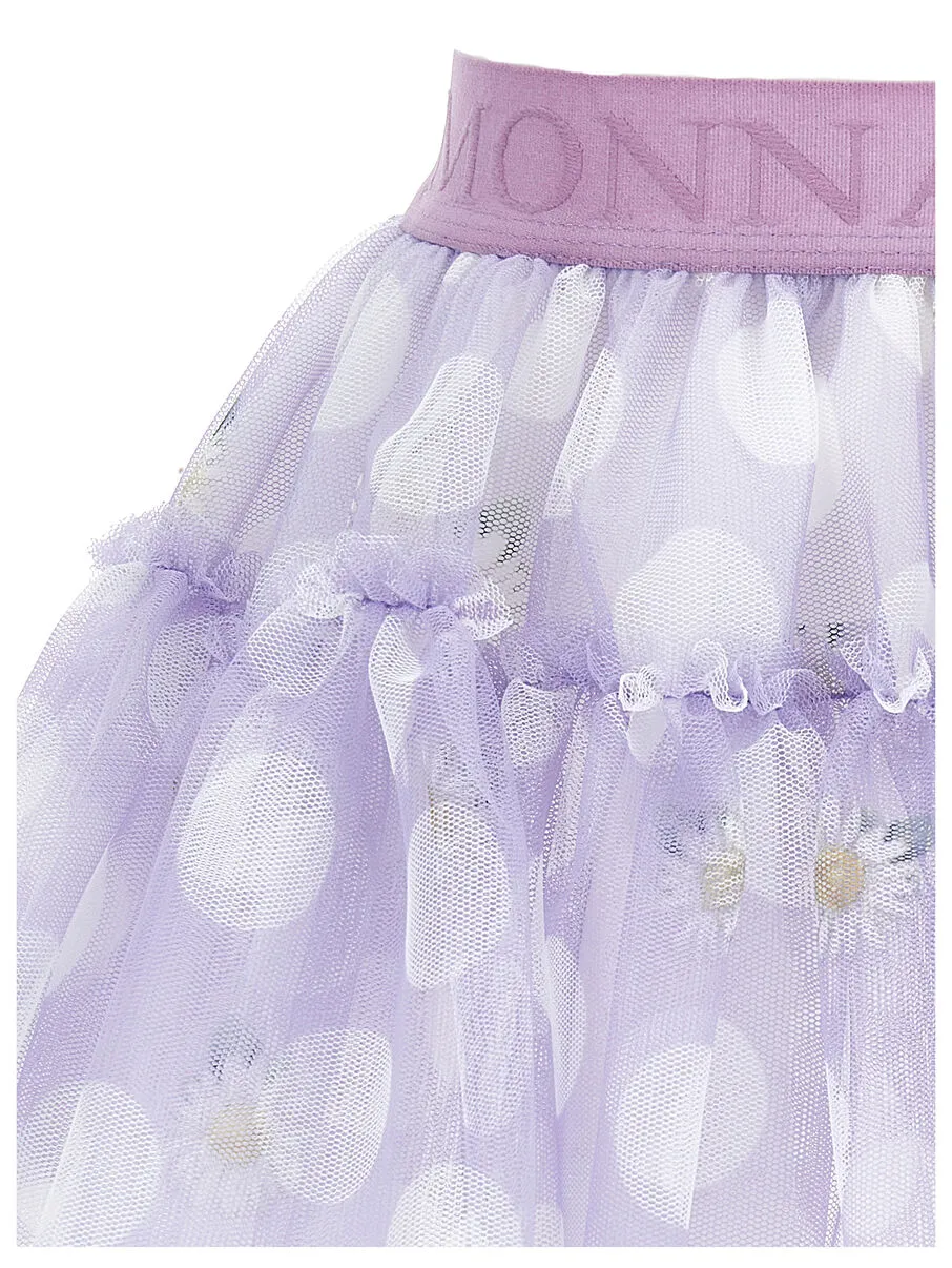 Logo-Waistband Tiered Flared Tutu