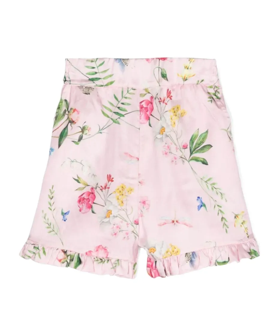 Floral-Print Ruffled Shorts