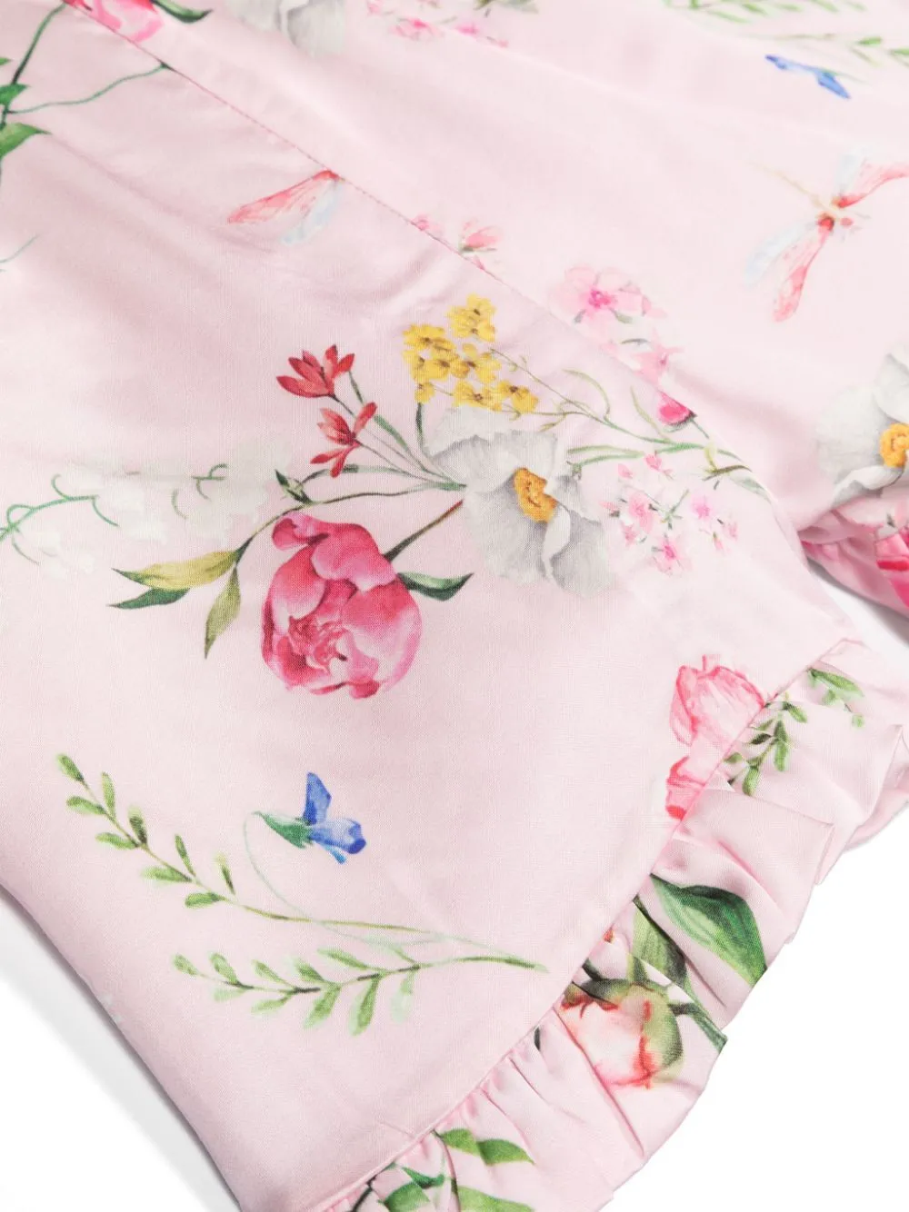 Floral-Print Ruffled Shorts