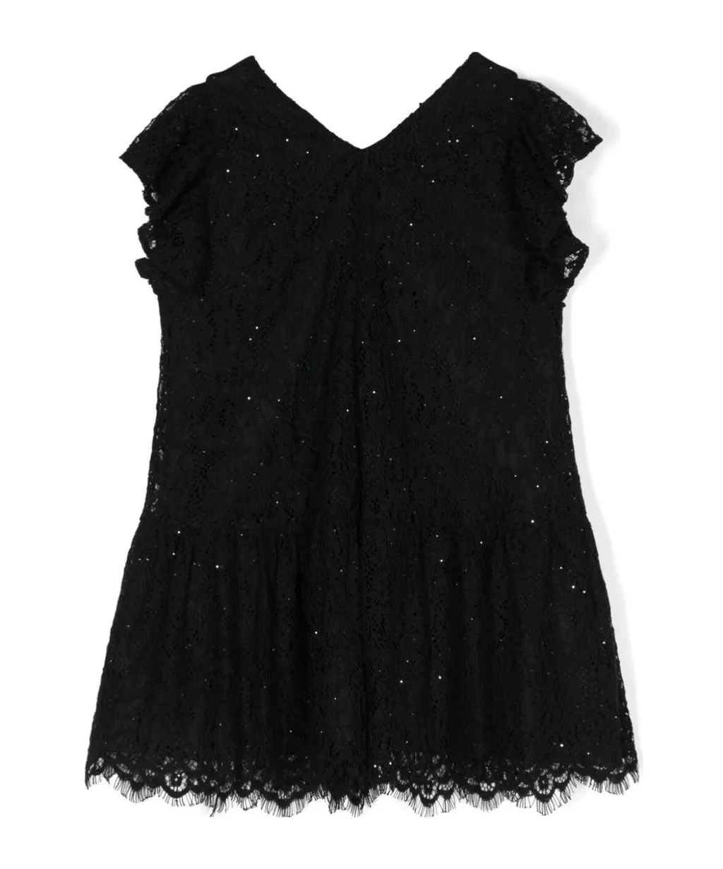 Sequin-Embellished Lace Dress