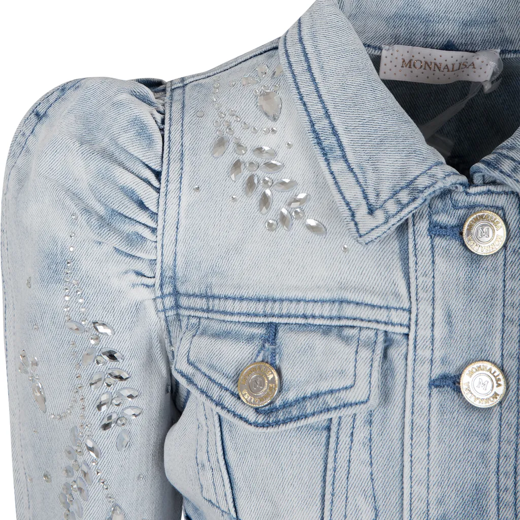 Crystal-Embellished Denim Jacket