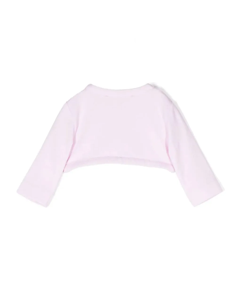 Logo Embellished Cropped Cardigan